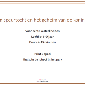 Kastelenspeurtocht en het geheim van de koningsschat